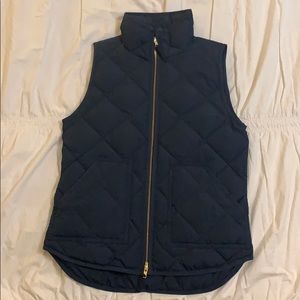 J. Crew quilted down vest, navy